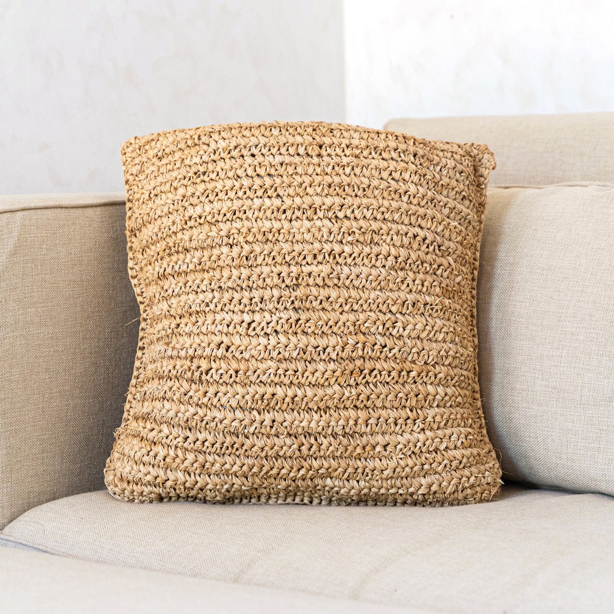 Raffia kussens